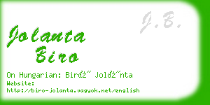 jolanta biro business card
